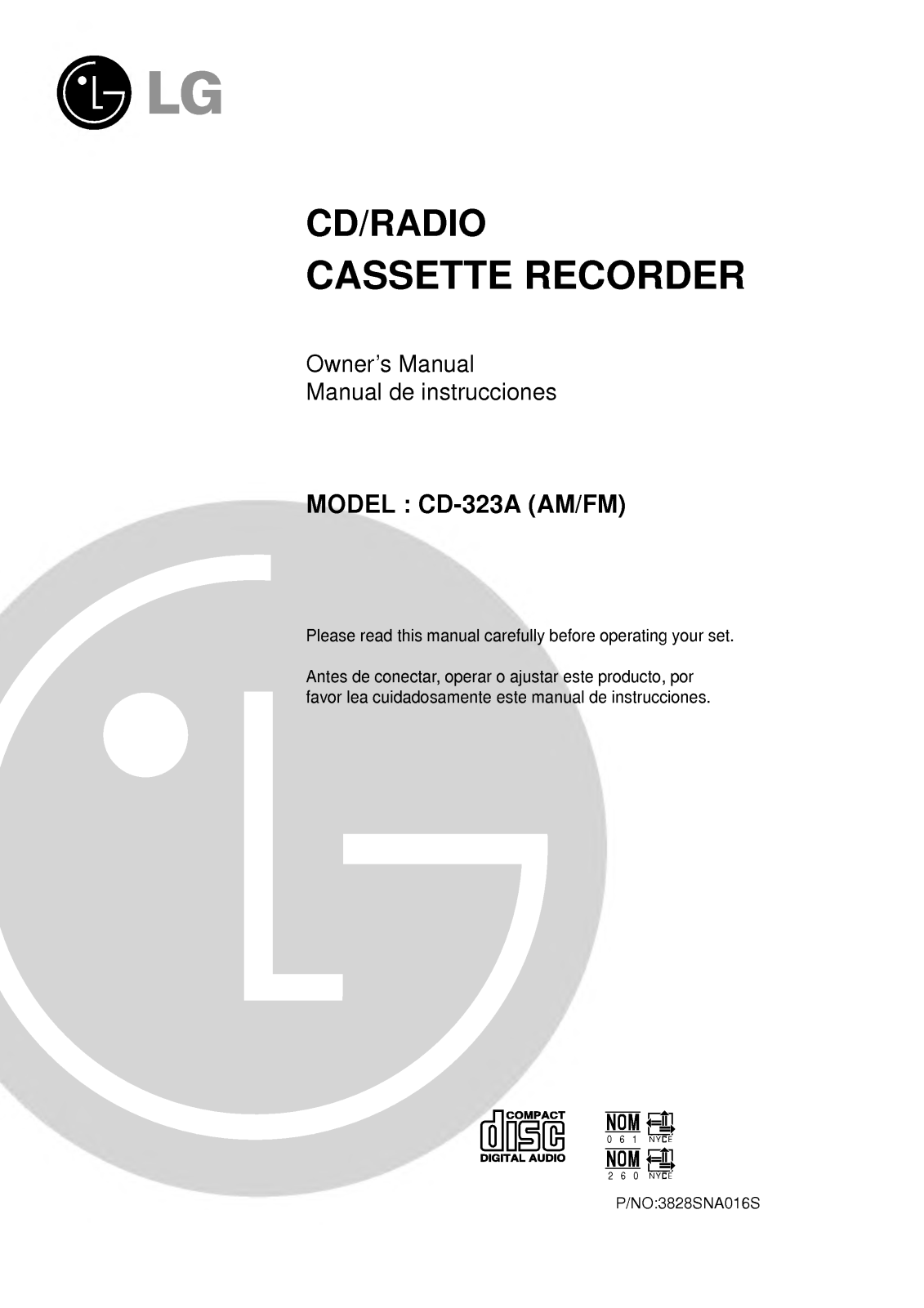 Lg CD-323A Owners Manual