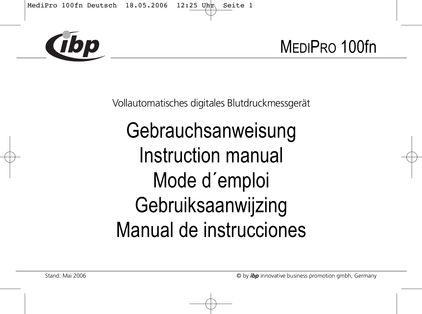 IBP MEDIPRO 100FN User Manual