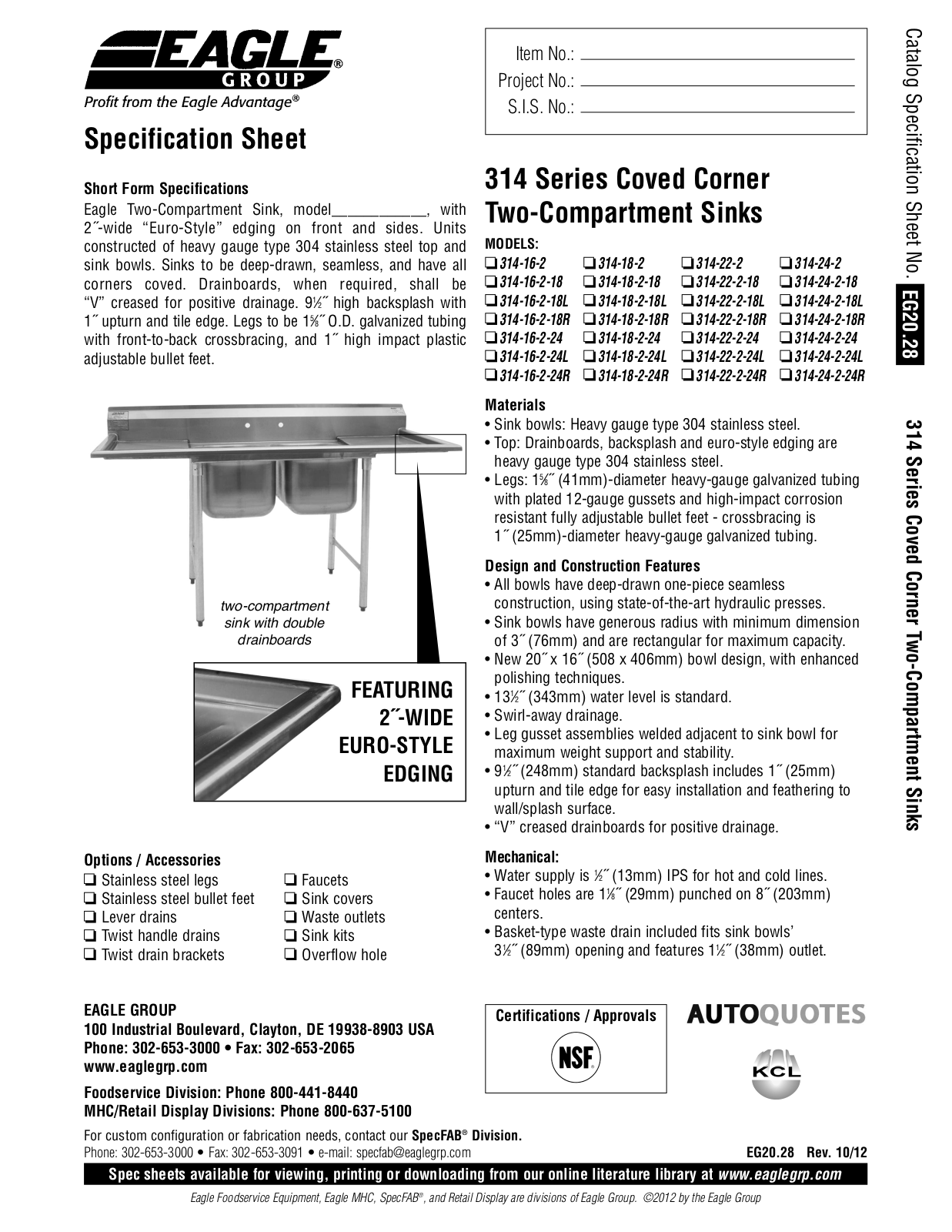 Eagle 314-16-2-18 User Manual