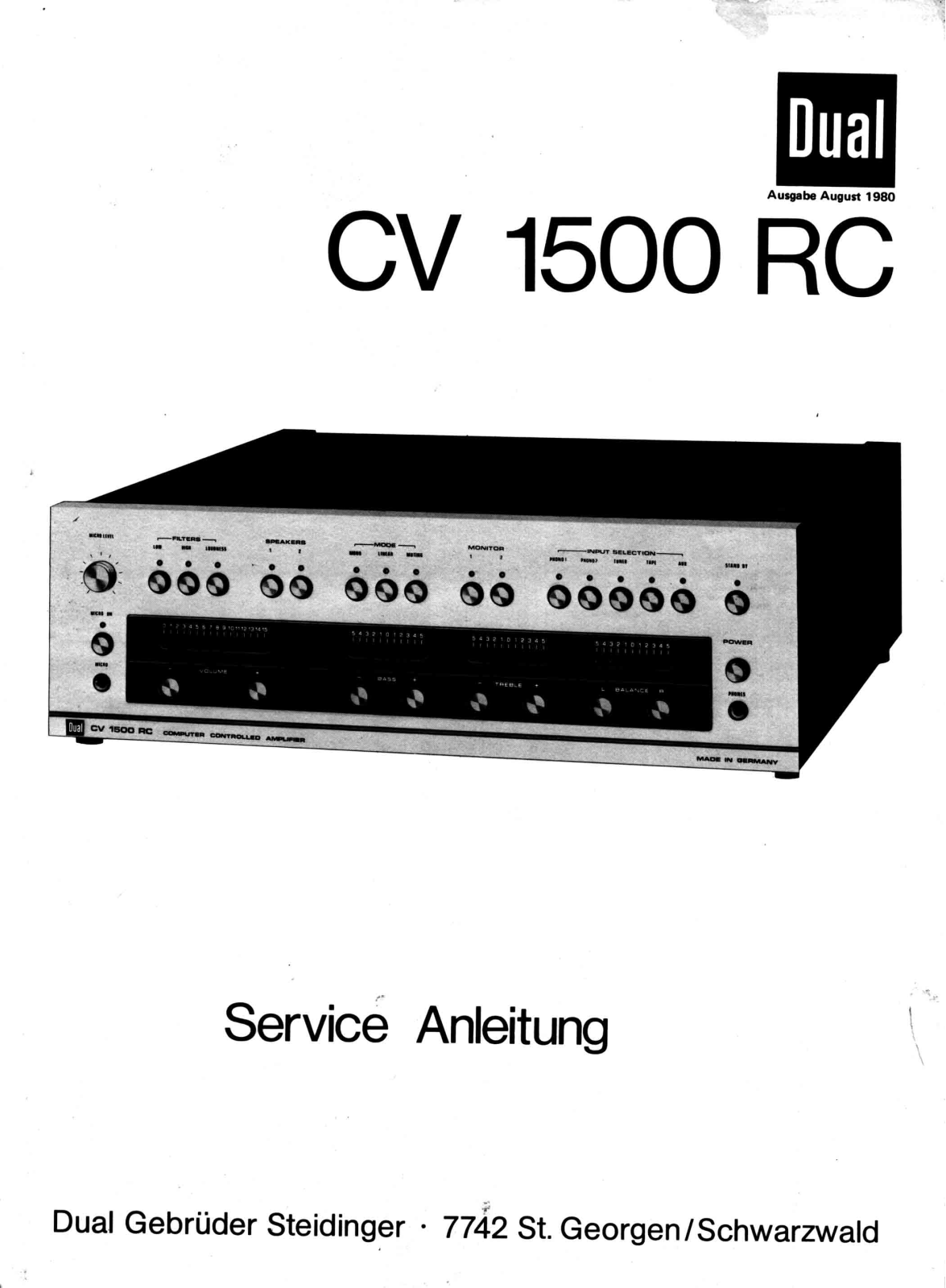 Dual CV-1500-RC Service manual