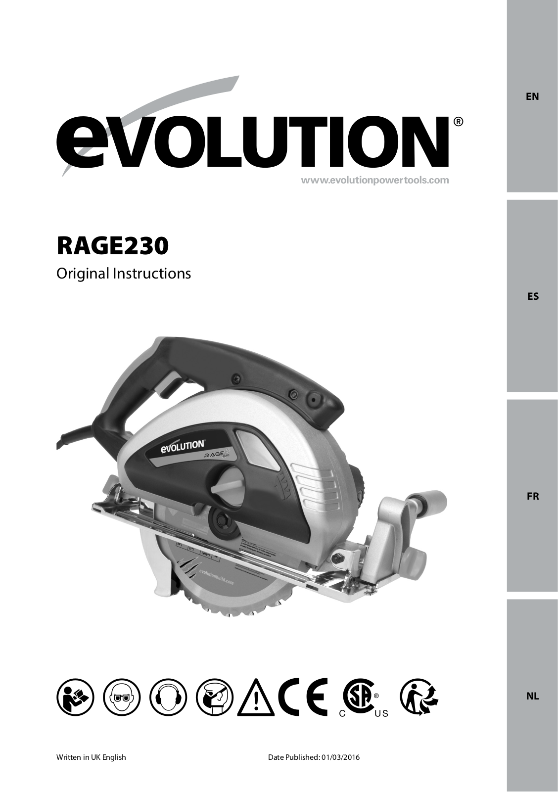 Evolution RAGE230 User Manual