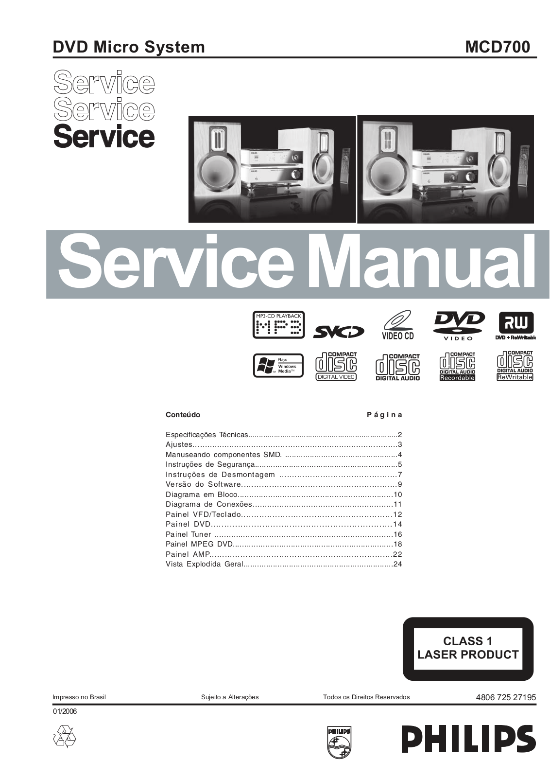 Philips MCD-700 Service manual