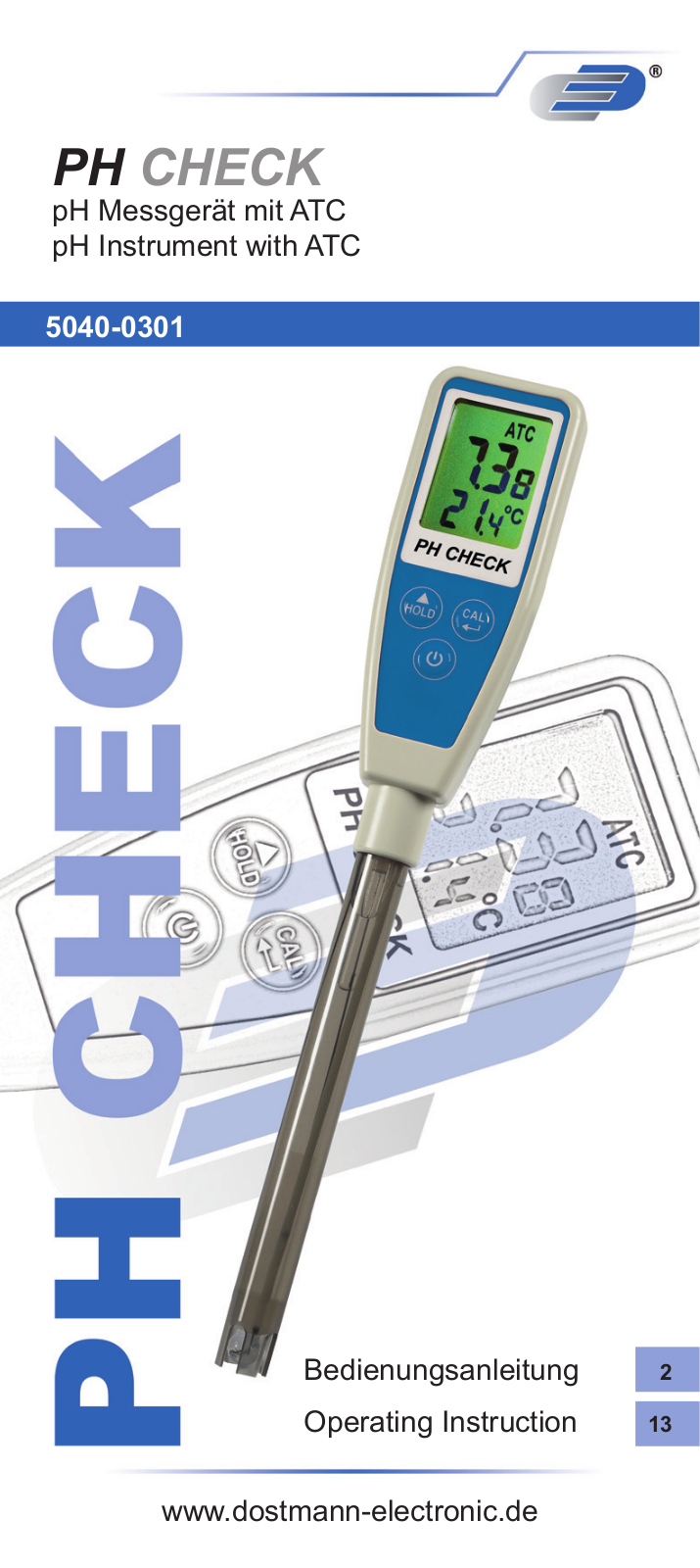 Dostmann Electronic PH CHECK 5040-0301 Operating Instruction