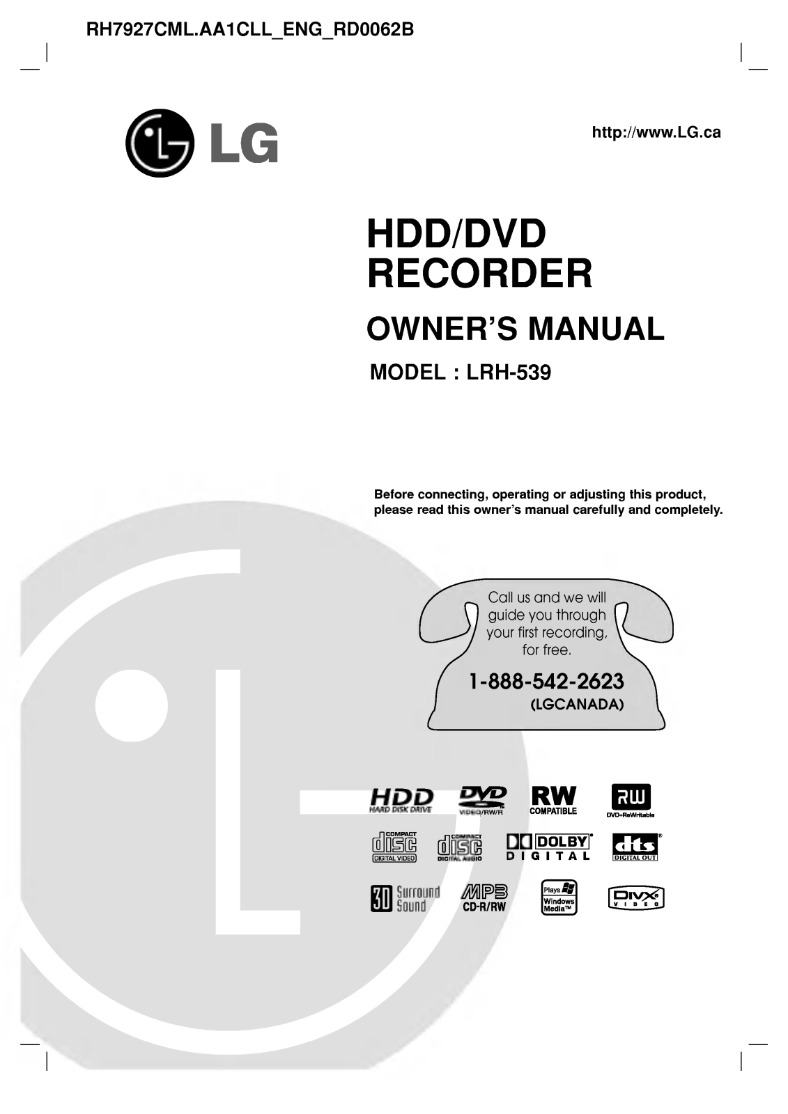 LG RH7927CML Owner’s Manual