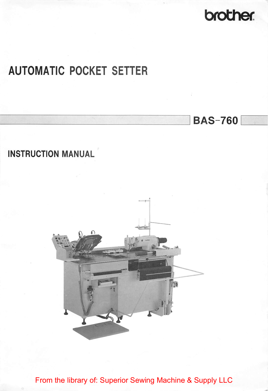 Brother BAS-760 Instruction Manual