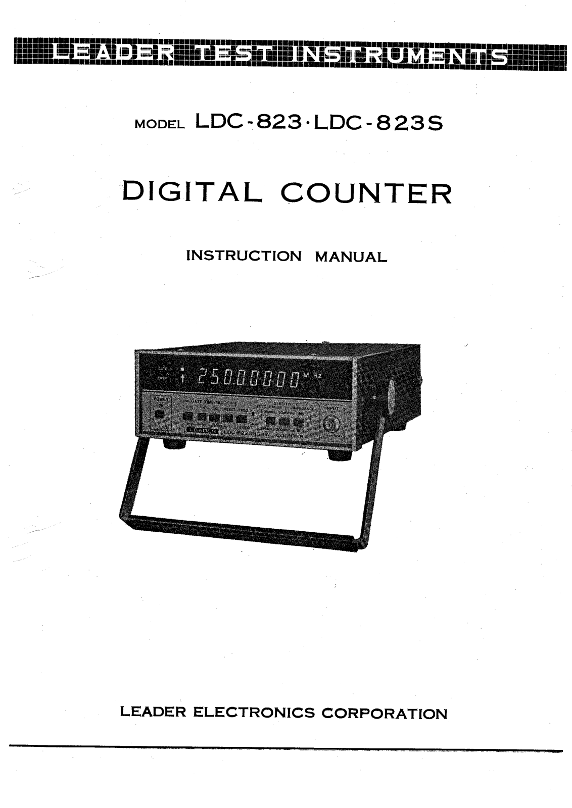 Leader LDC-823S, LDC-823 Service manual