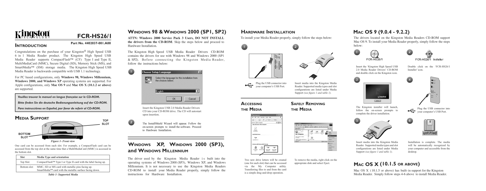 Kingston FCR-HS26 User Manual