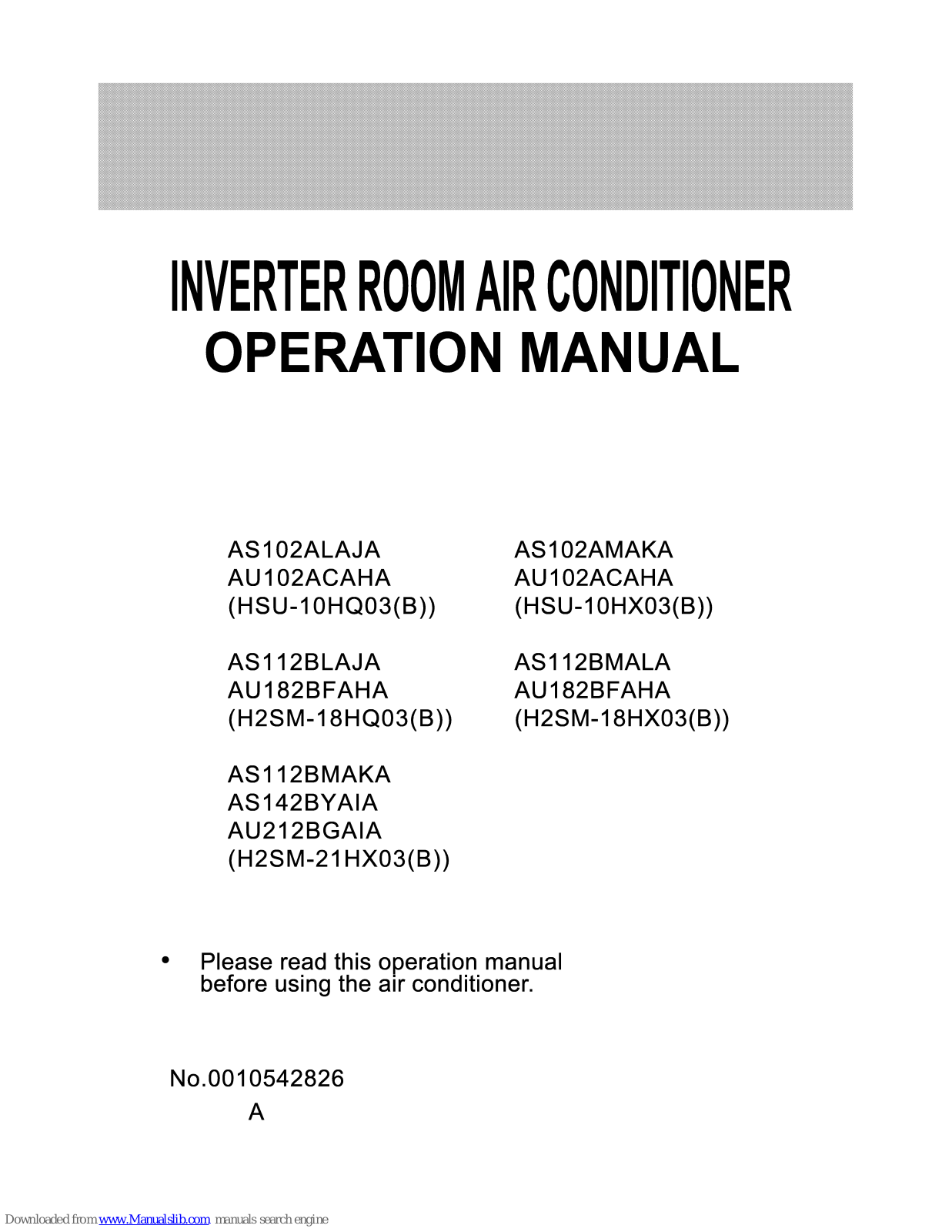 Haier AS102ALAJA, AS112BMAKA, AS102AMAKA, AS112BLAJA, AS112BMALA Operation Manual