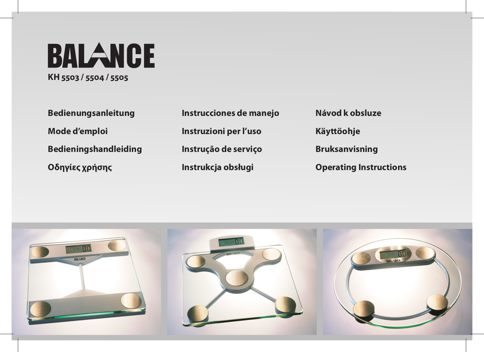 Balance KH 5505, KH 5503, KH 5504 User Manual