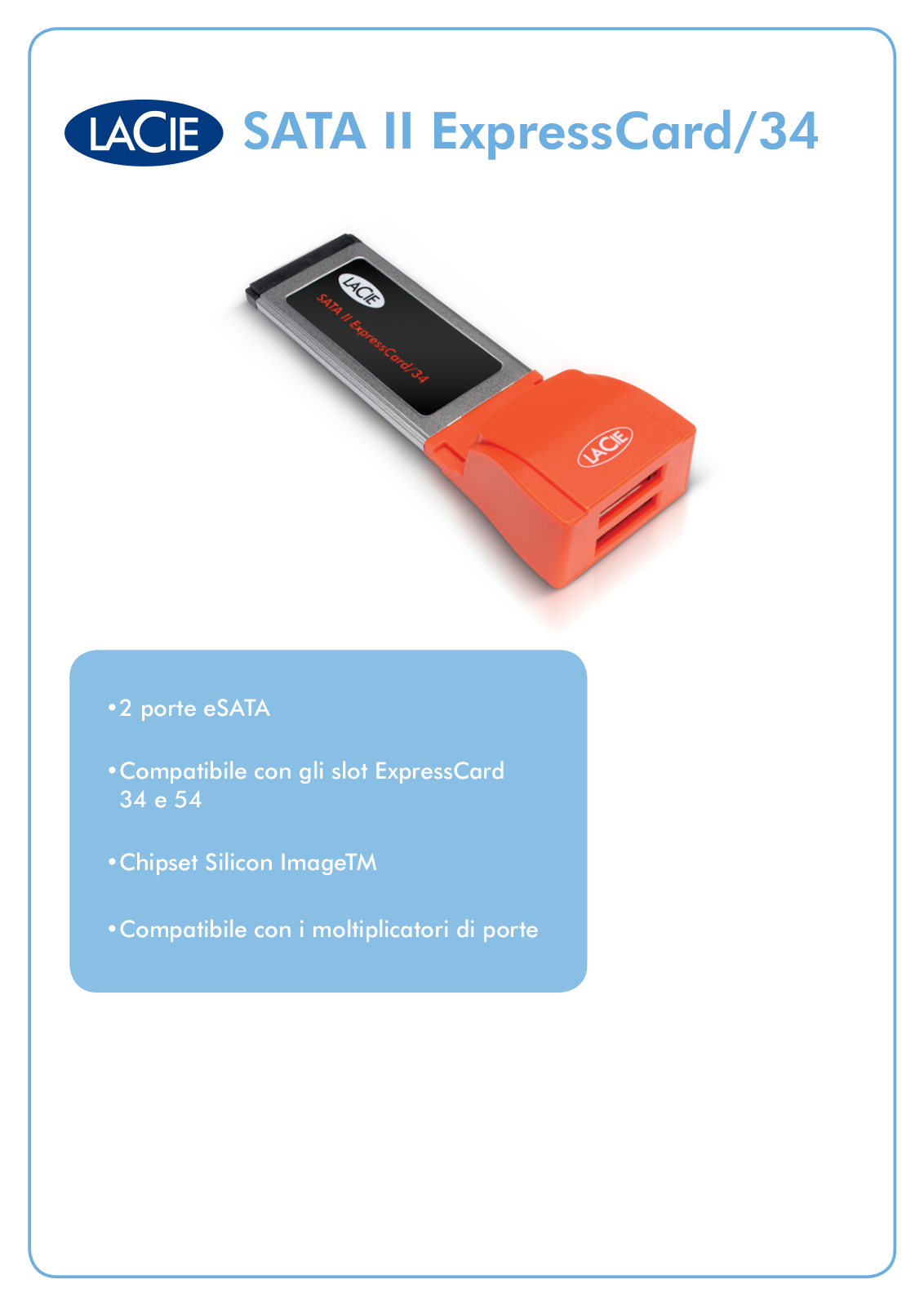 Lacie SATA II EXPRESSCARD 34 DATASHEET