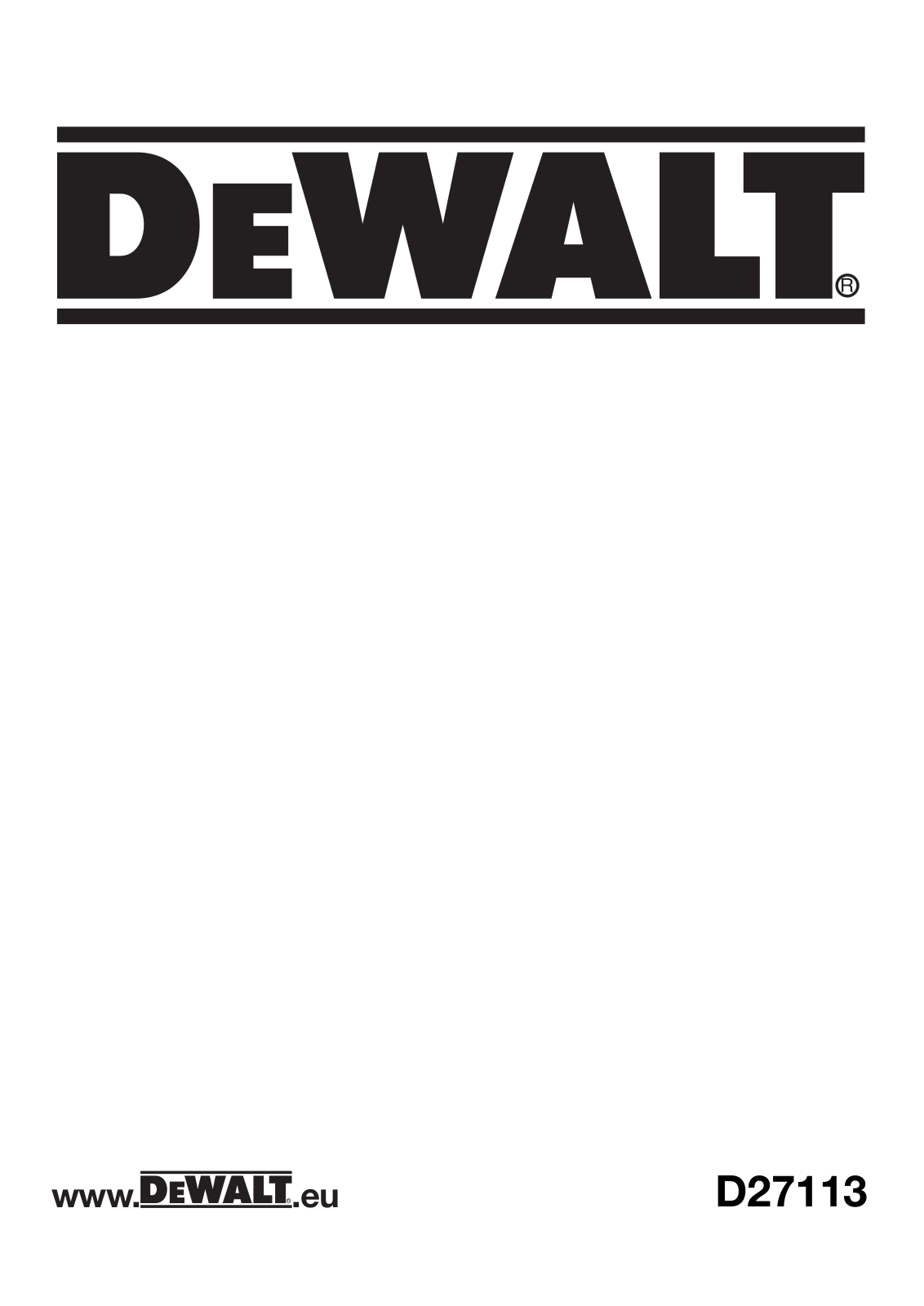 DeWalt D27113-QS User manual