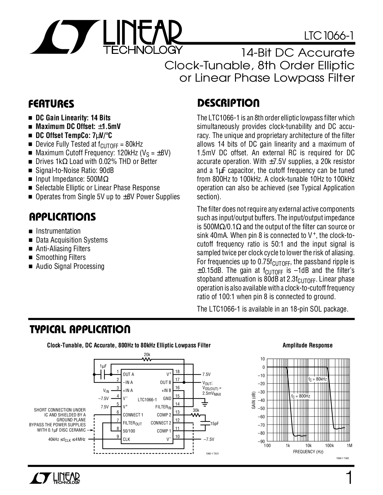 Linear Technology LTC1066-1 Datasheet