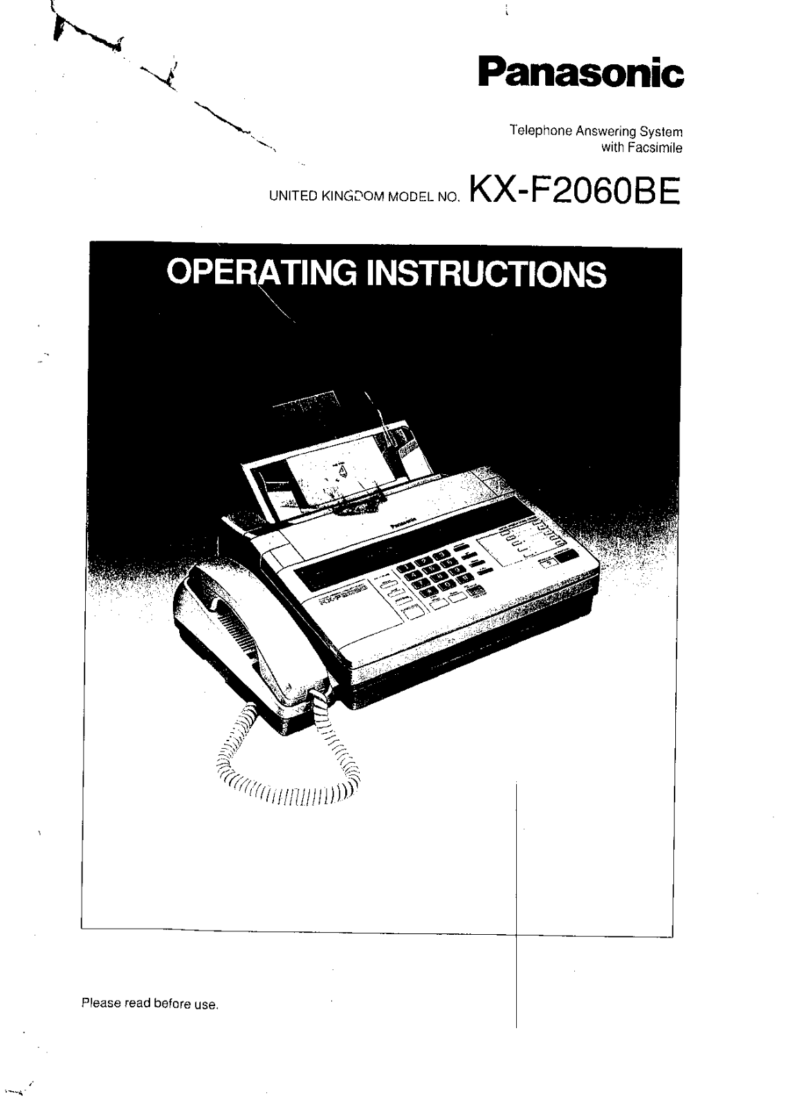 PANASONIC KXF2060 User Manual