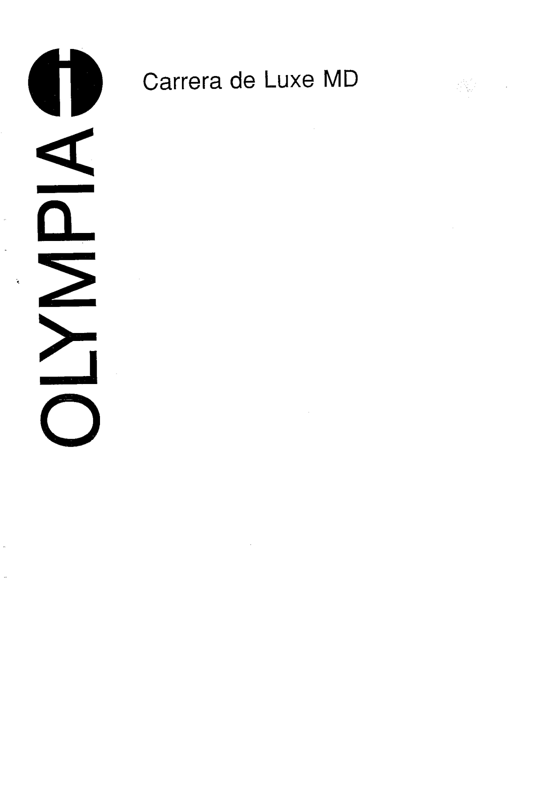 Olympia Carrera de Luxe MD operation manual