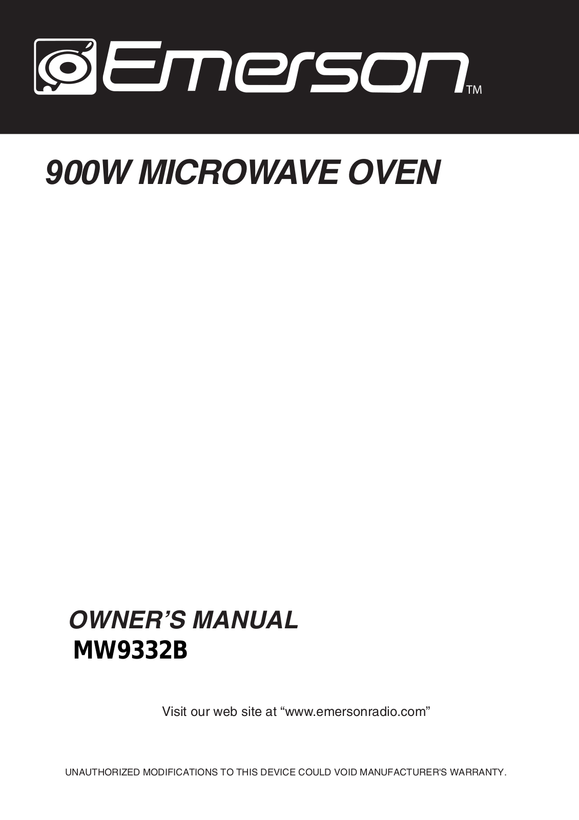 Emerson MW9332B User Manual