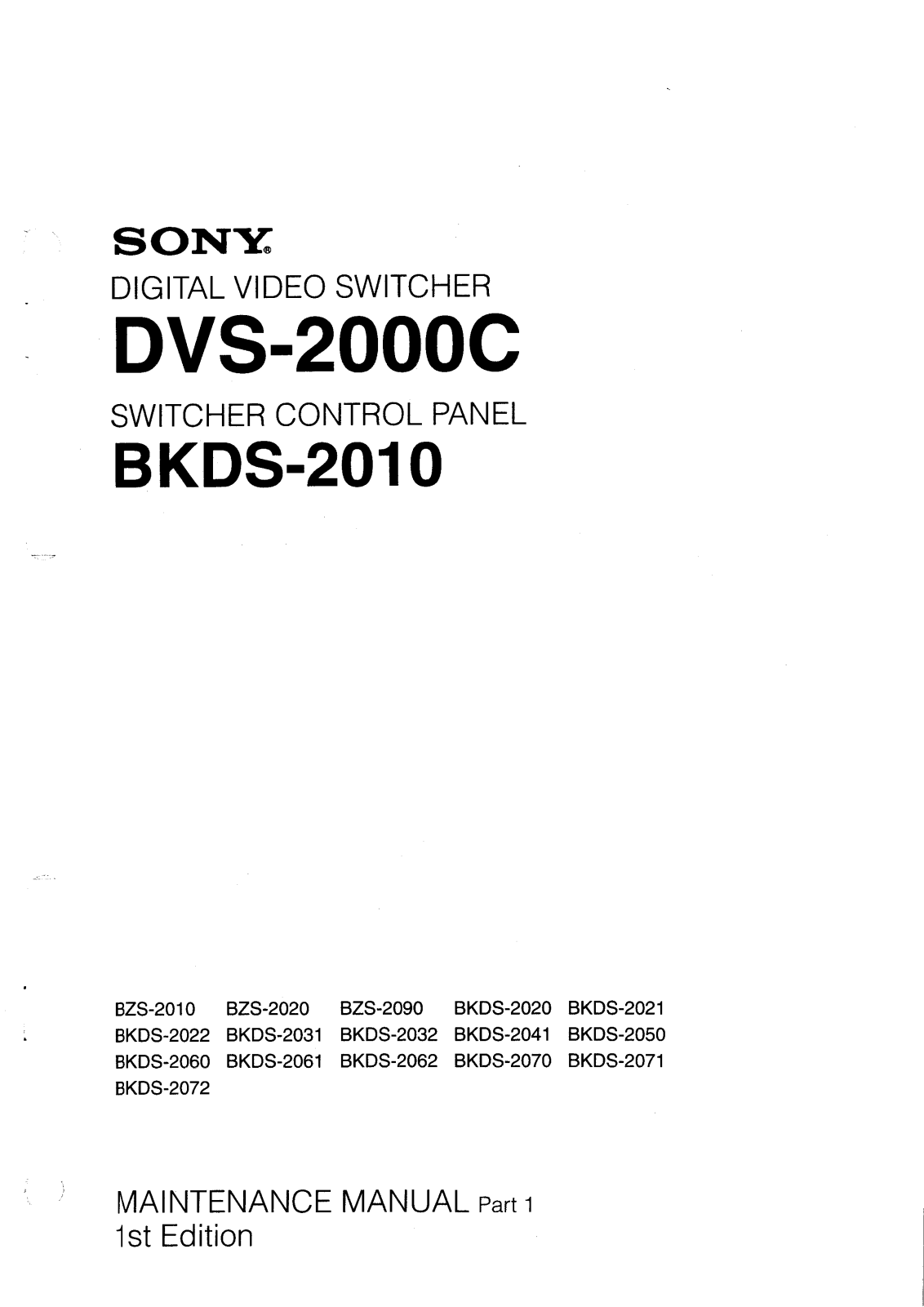 Sony DVS-2000-C Service manual