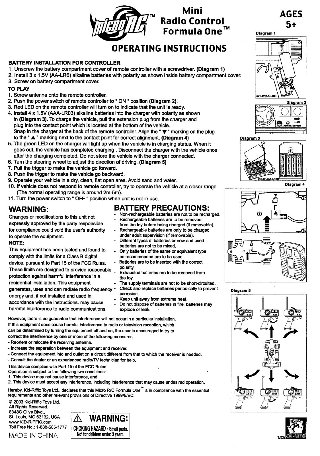 Kid Riffic Toys 1850 R49 User Manual