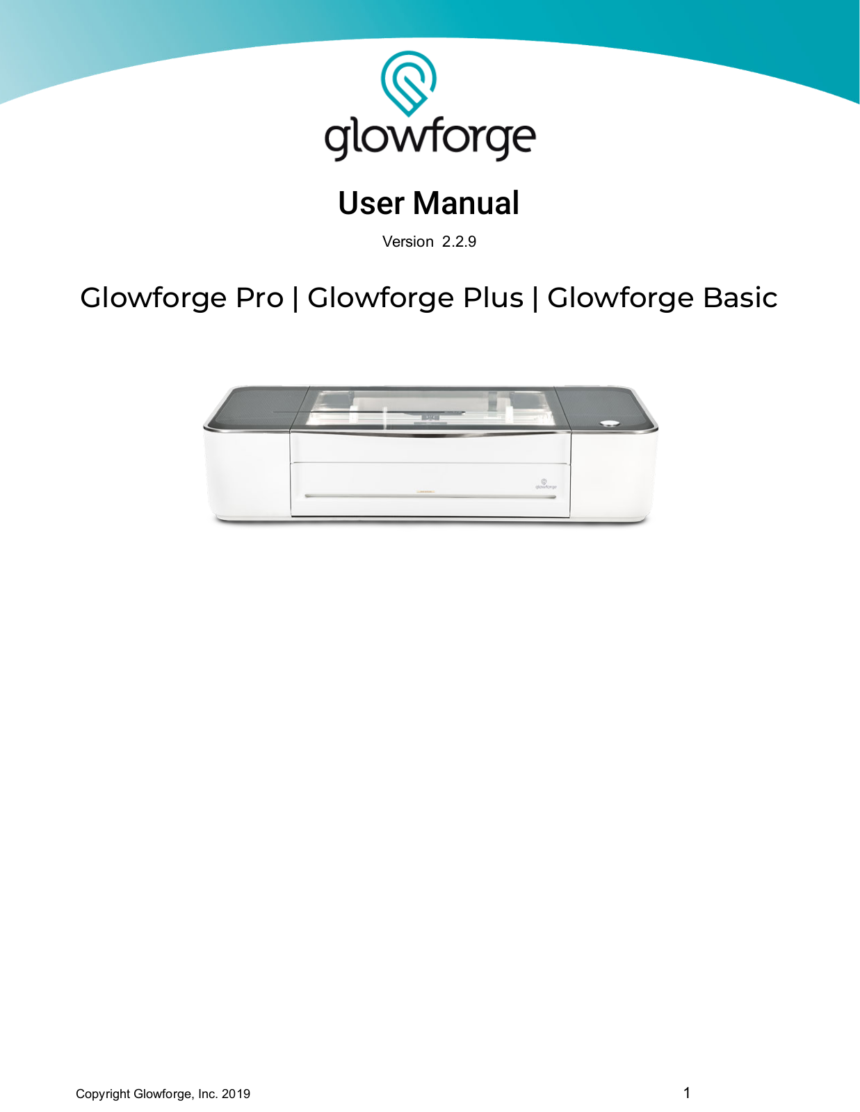 Glowforge PRO, Plus, Basic User Manual