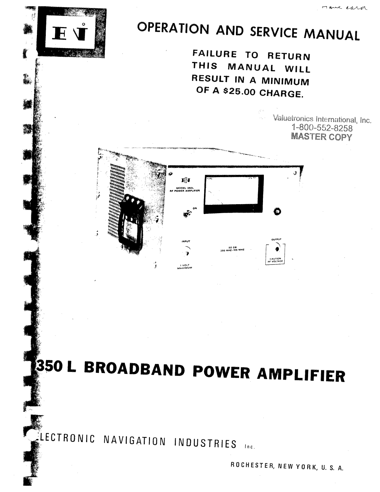 ENI 350L User Manual