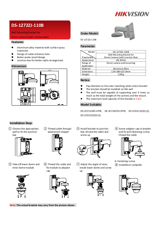 Hikvision DS-1272ZJ-110B User Manual