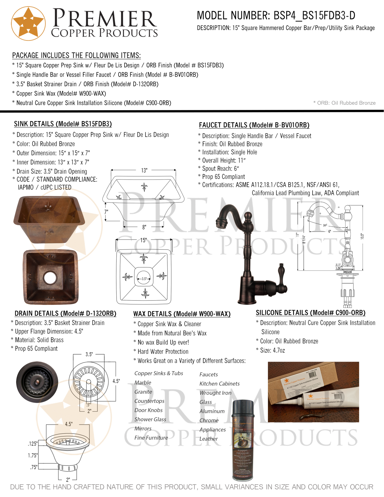 Premier Copper Products IER1797 Specifications - ManualMachine.com