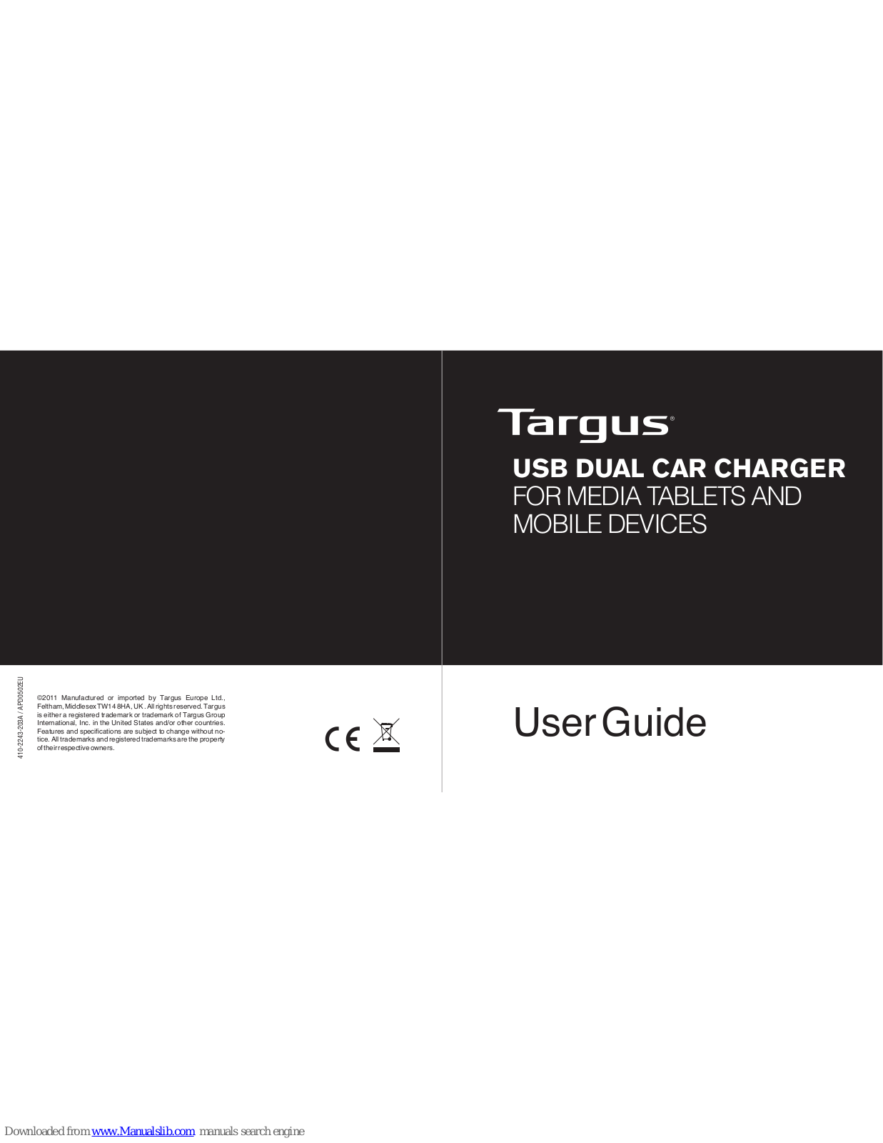 Targus APD0502EU User Manual