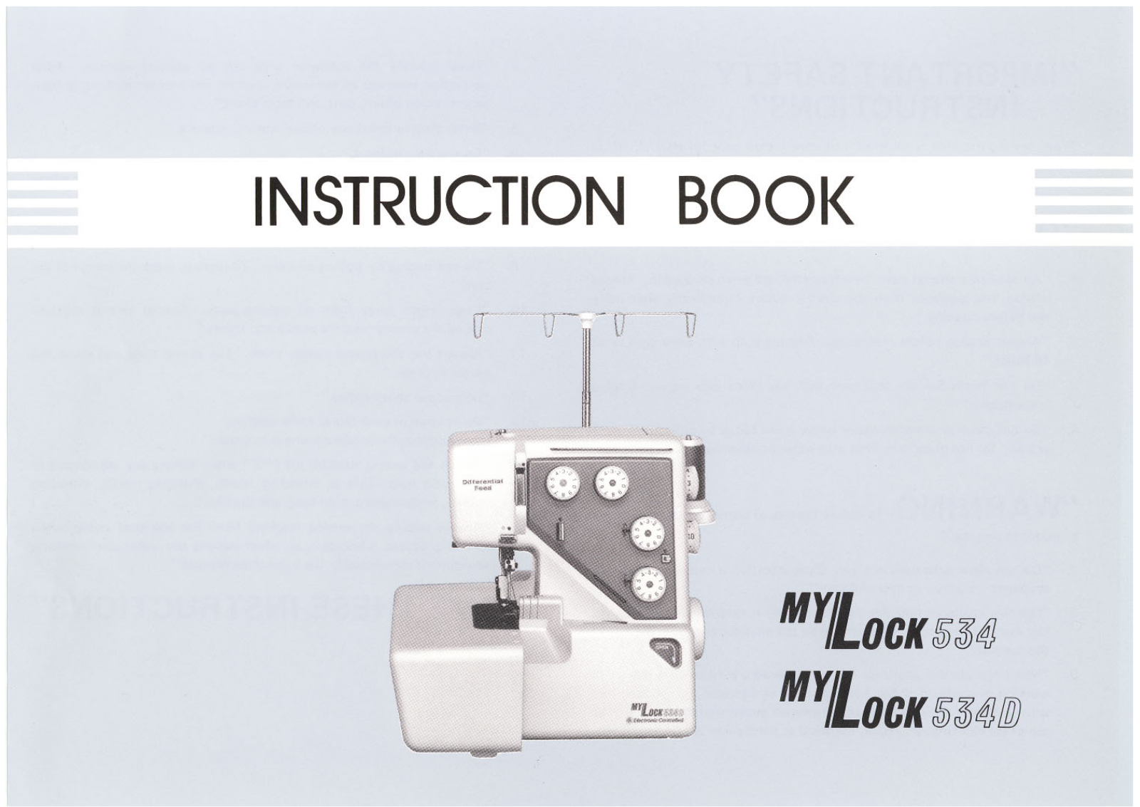 Janome MyLock 534, MyLock 534D Instruction Manual