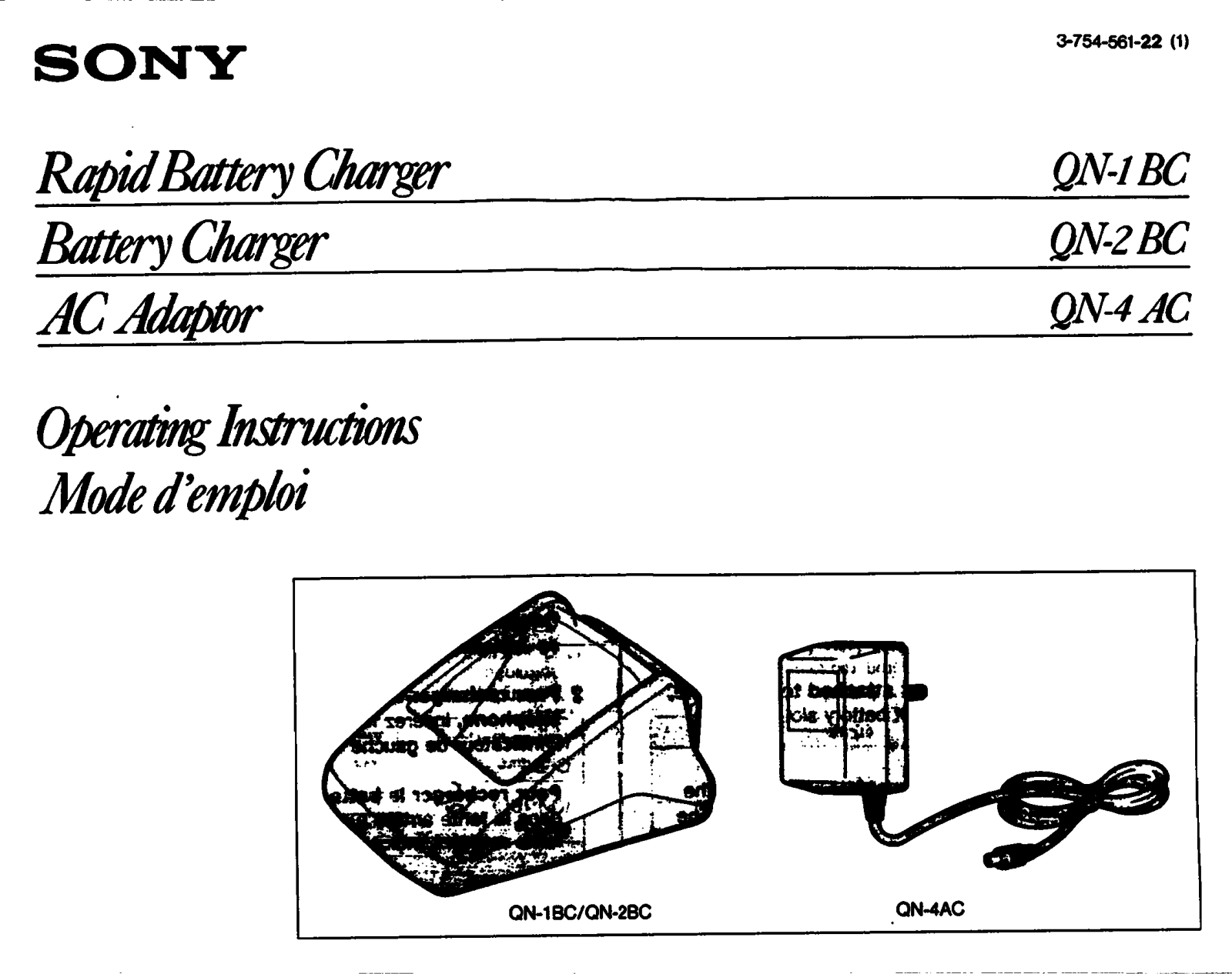 Sony QN1BC, QN2BC, QN4BC Operating Manual