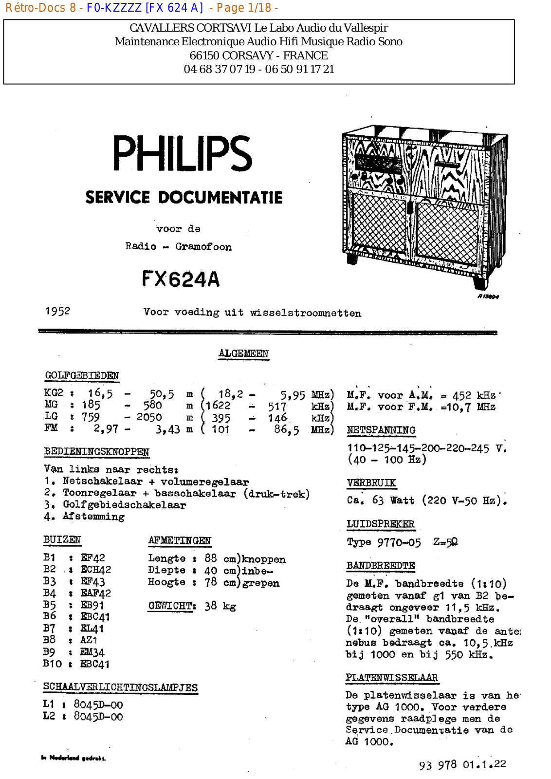 Philips fx 624 a Datasheet - ManualMachine.com