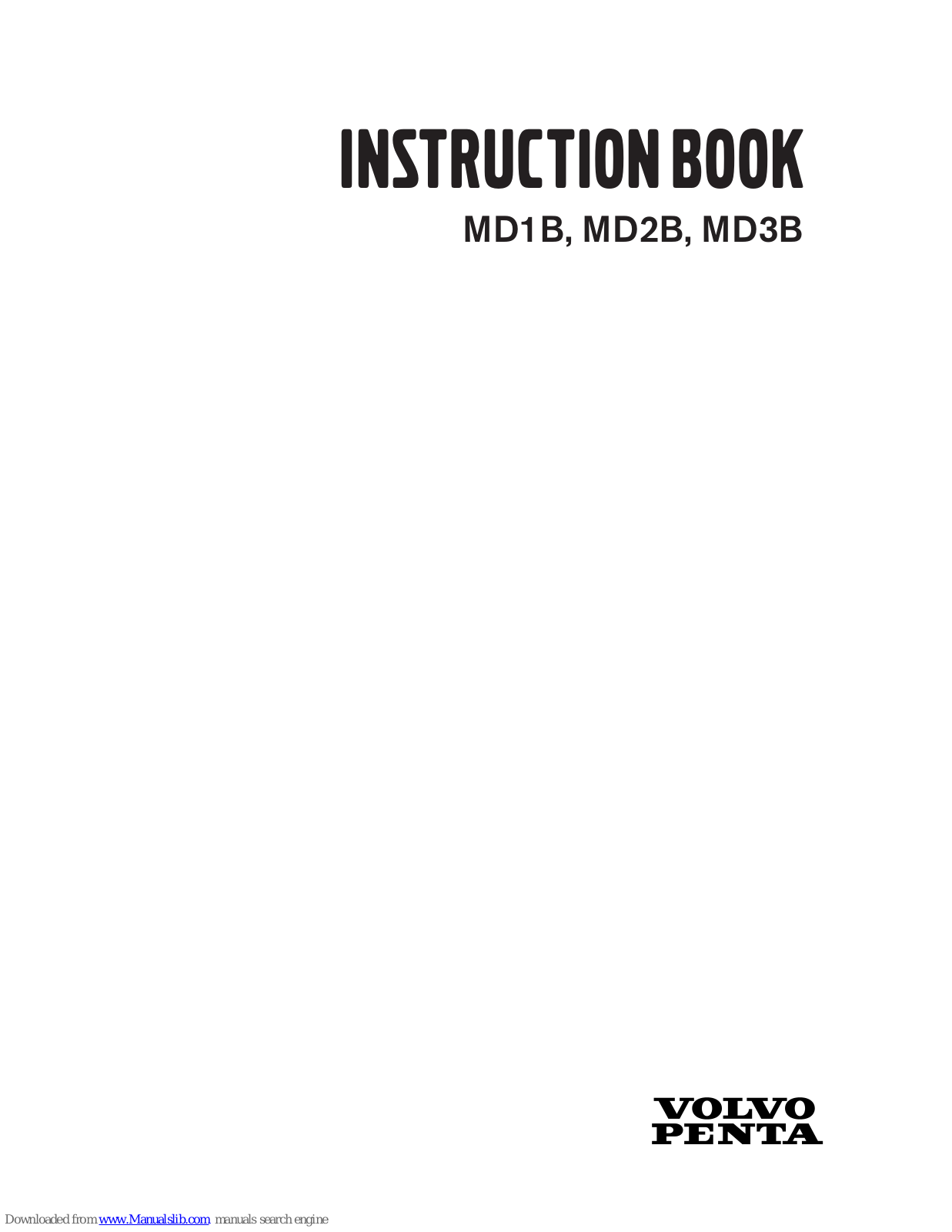 Volvo Penta MD1B, MD3B, MD2B Instruction Book