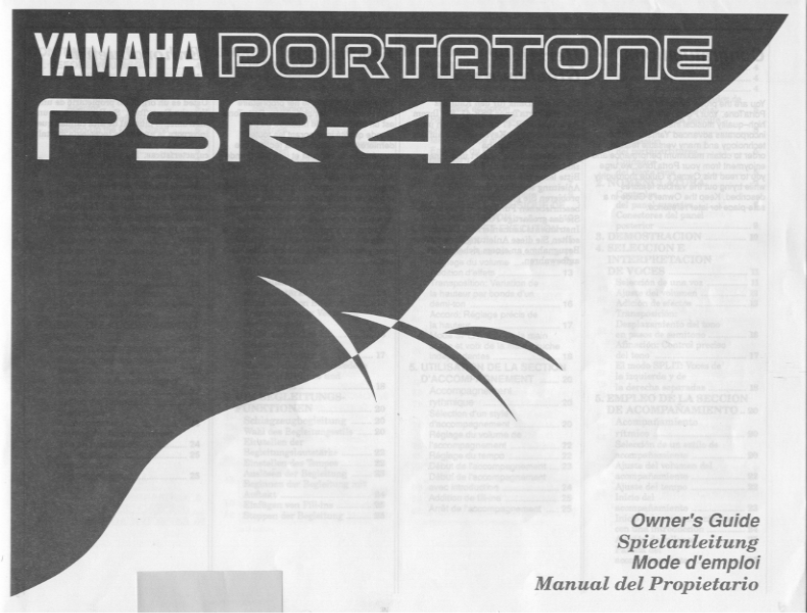 Yamaha PSR-47E User Manual