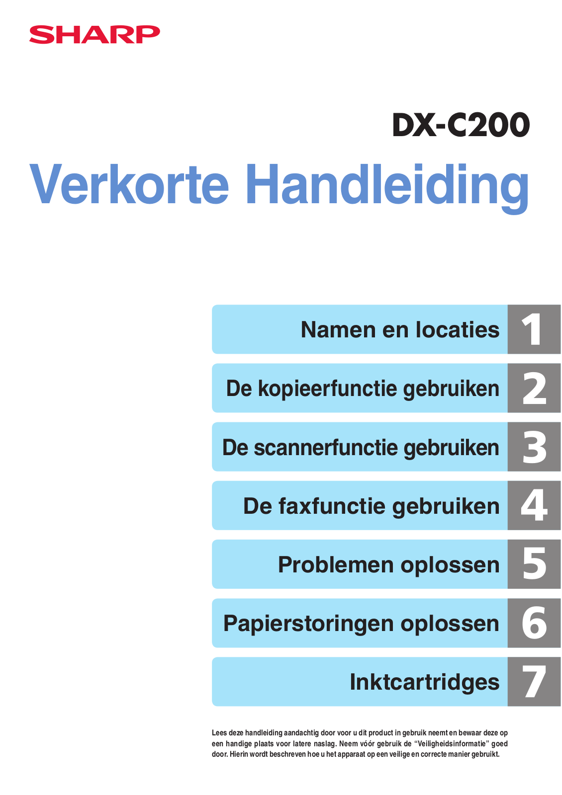 Sharp DX-C200 OPERATION MANUAL