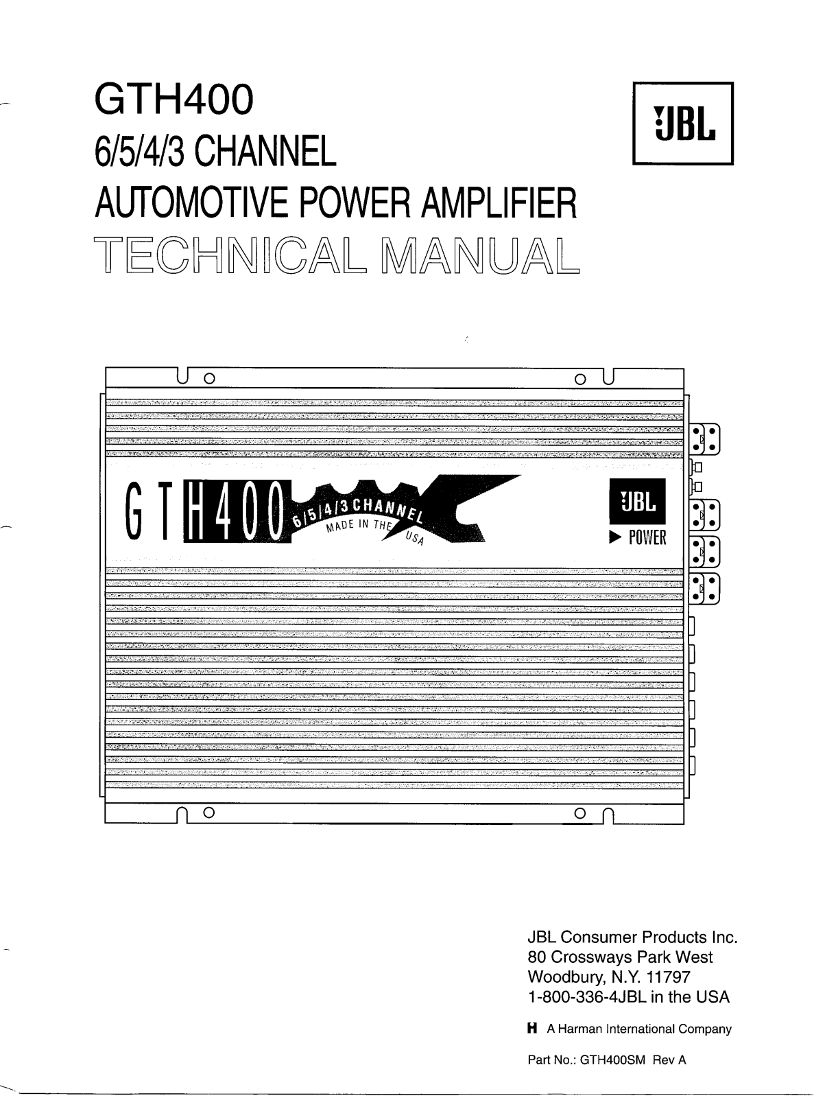 JBL GTH400 Schematic