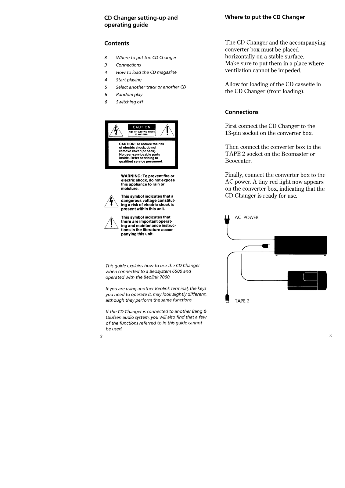 Bang and Olufsen CMM-10 Owners manual