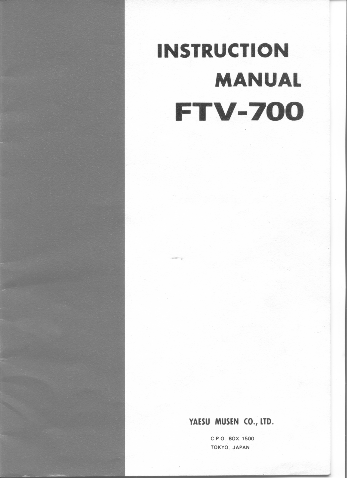 Yaesu FTV-700 Instruction Manual