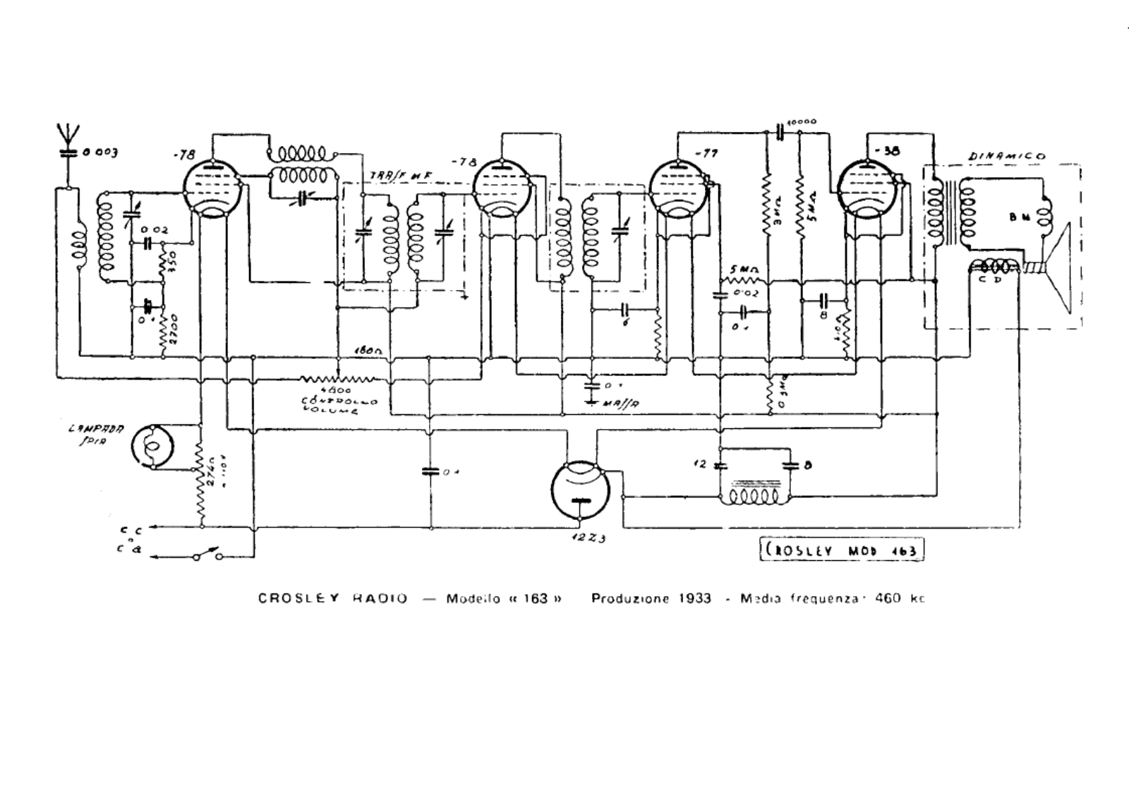 Siare Crosley 163 schematic