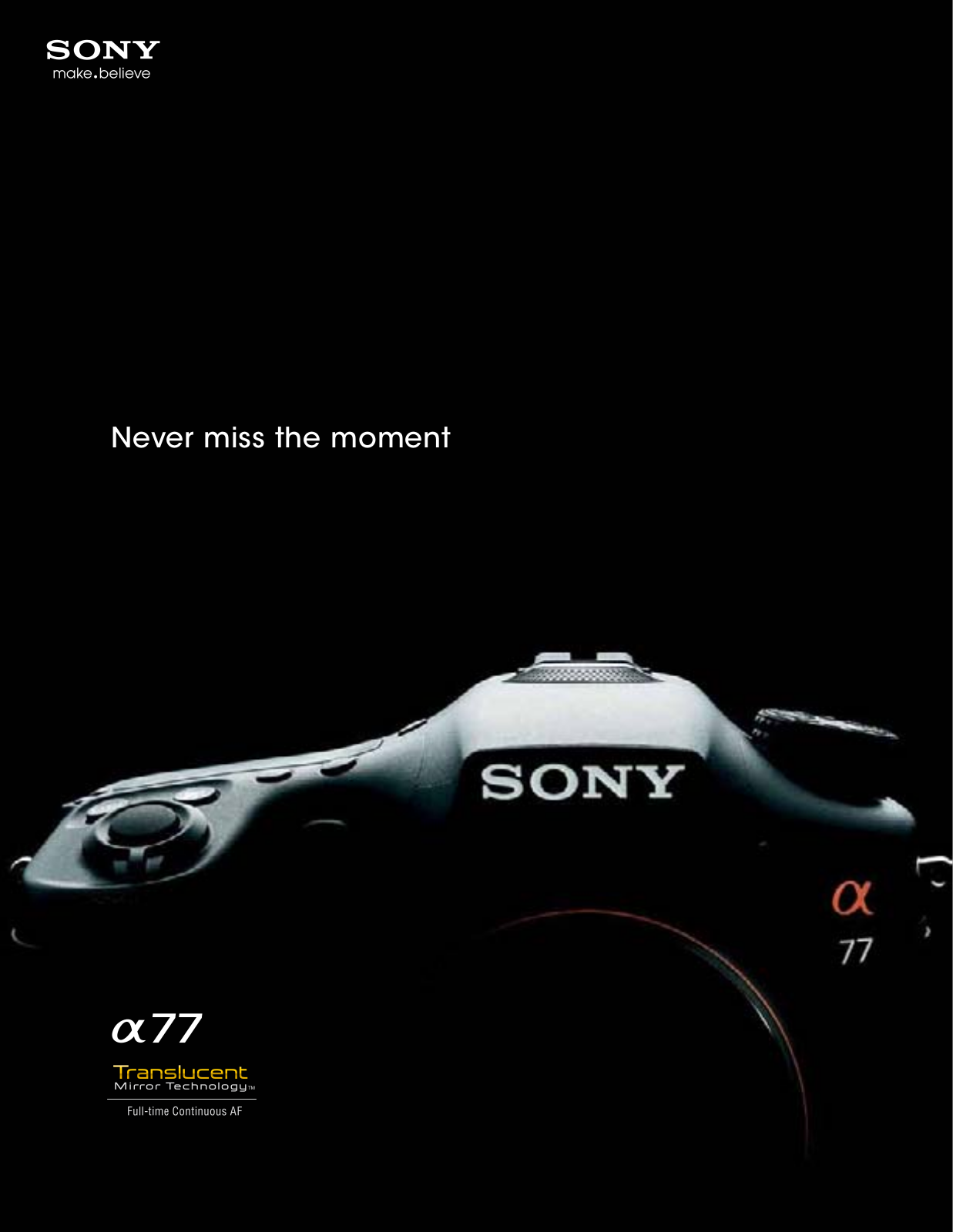 Sony SLT-A77VM User Manual