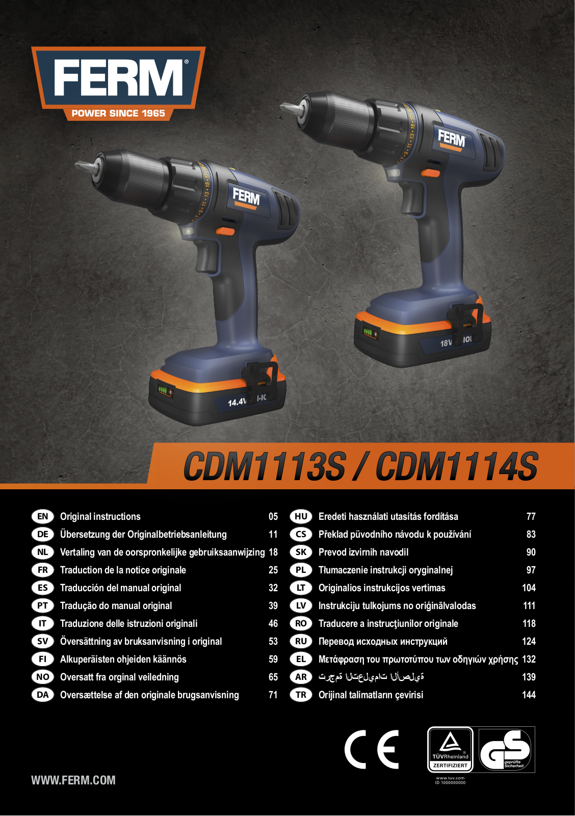 Ferm CDM1114S, CDM1113S User guide