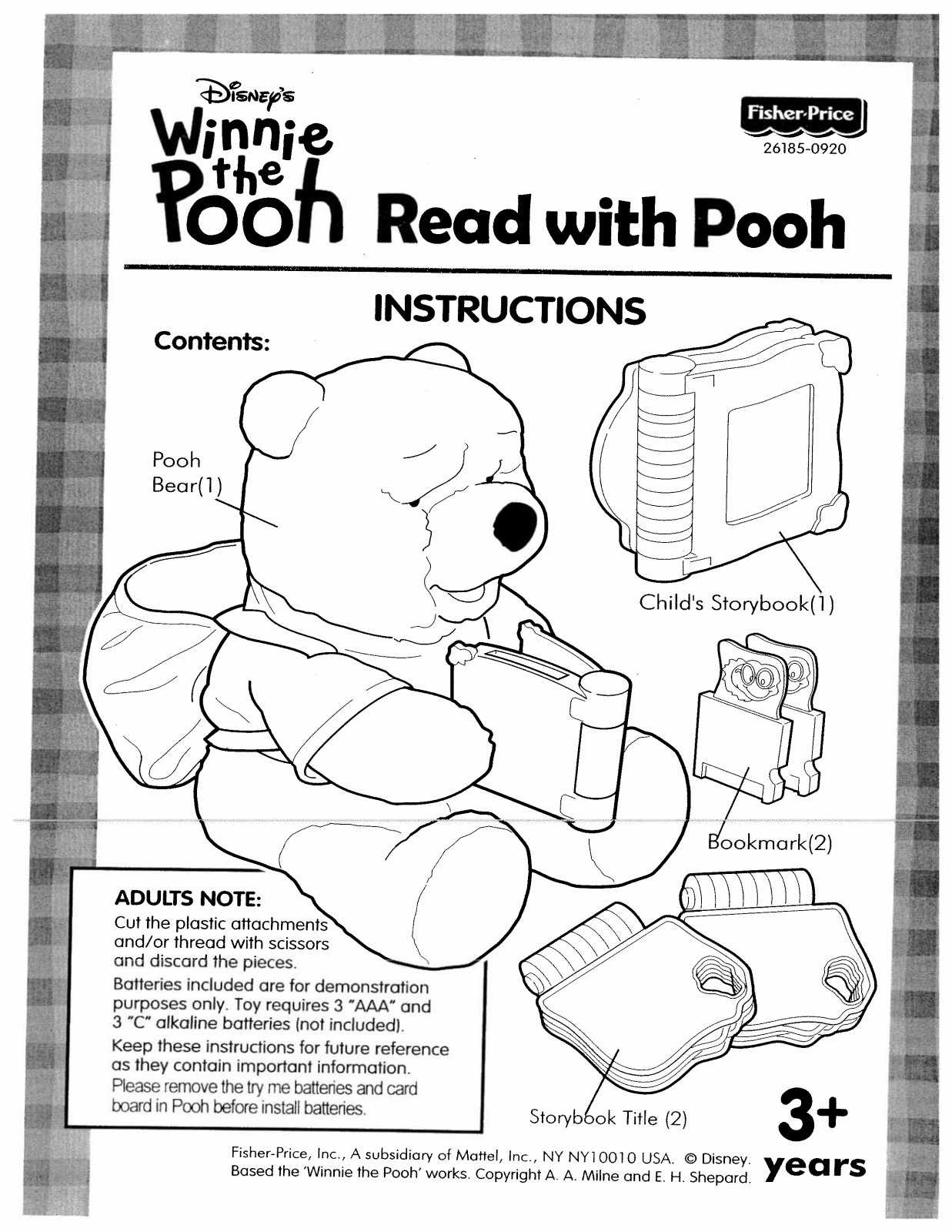 Fisher-Price 26185 Instruction Sheet