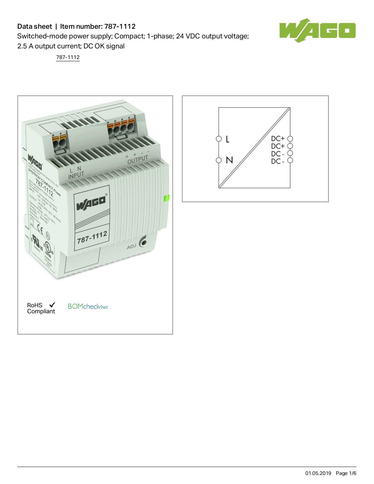 Wago 787-1112 Data Sheet