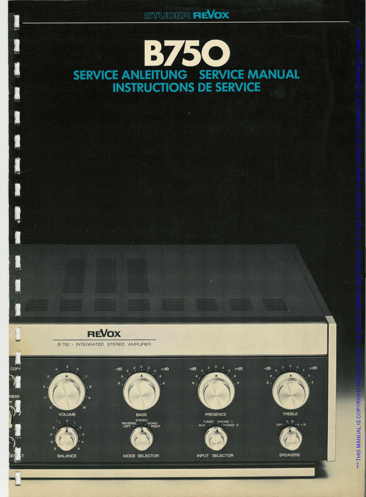 Revox B750 Service Manual