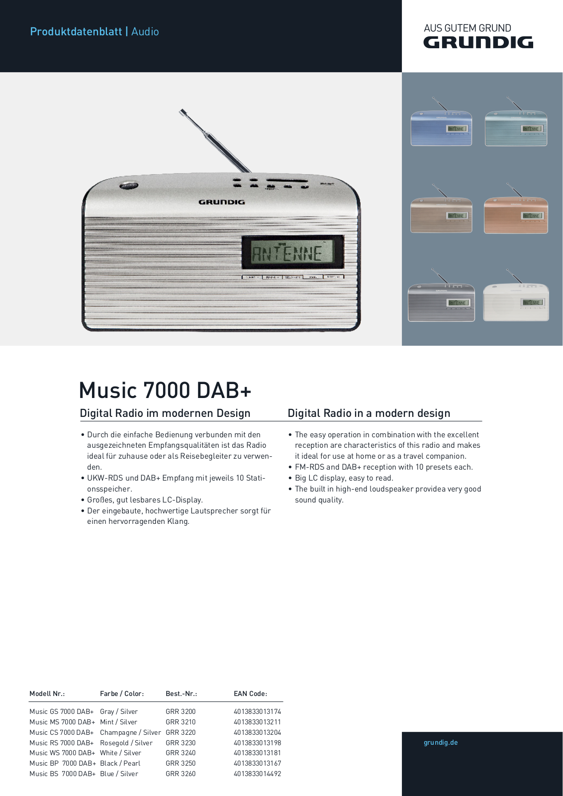 Grundig Music 7000 DAB+ Service Manual