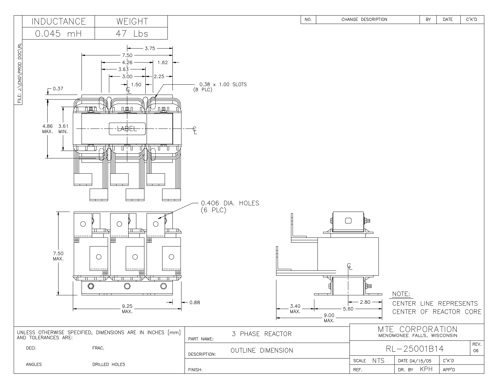 MTE RL-25001B14 CAD Drawings