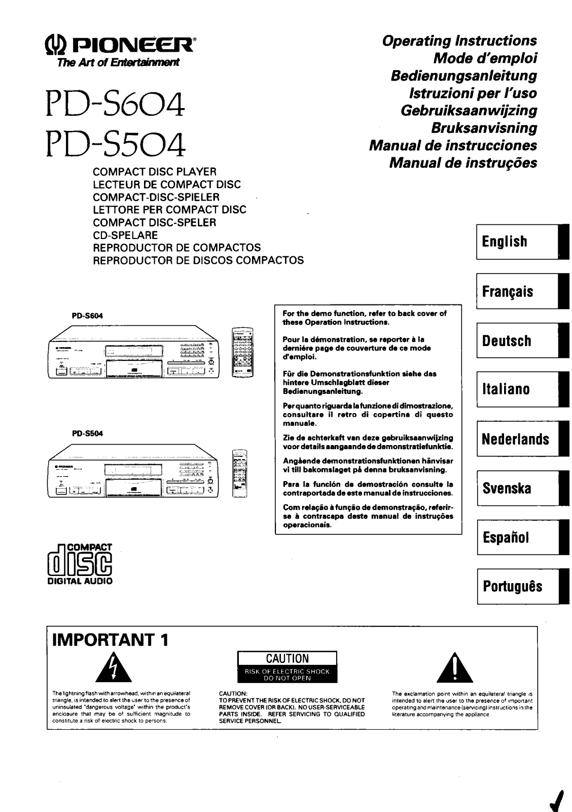 Pioneer PDS-604 Owners manual