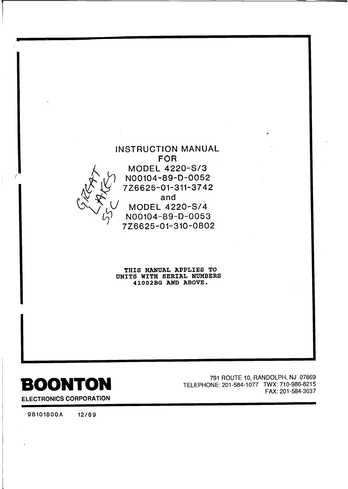 Boonton 4220 schematic