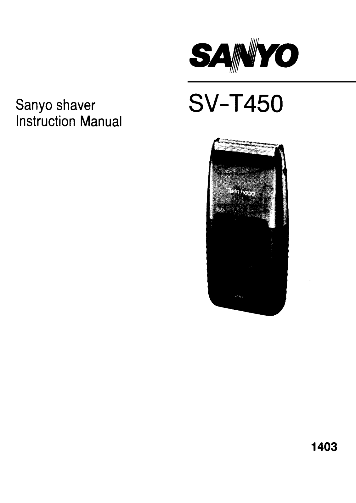 Sanyo SV-T450 Instruction Manual
