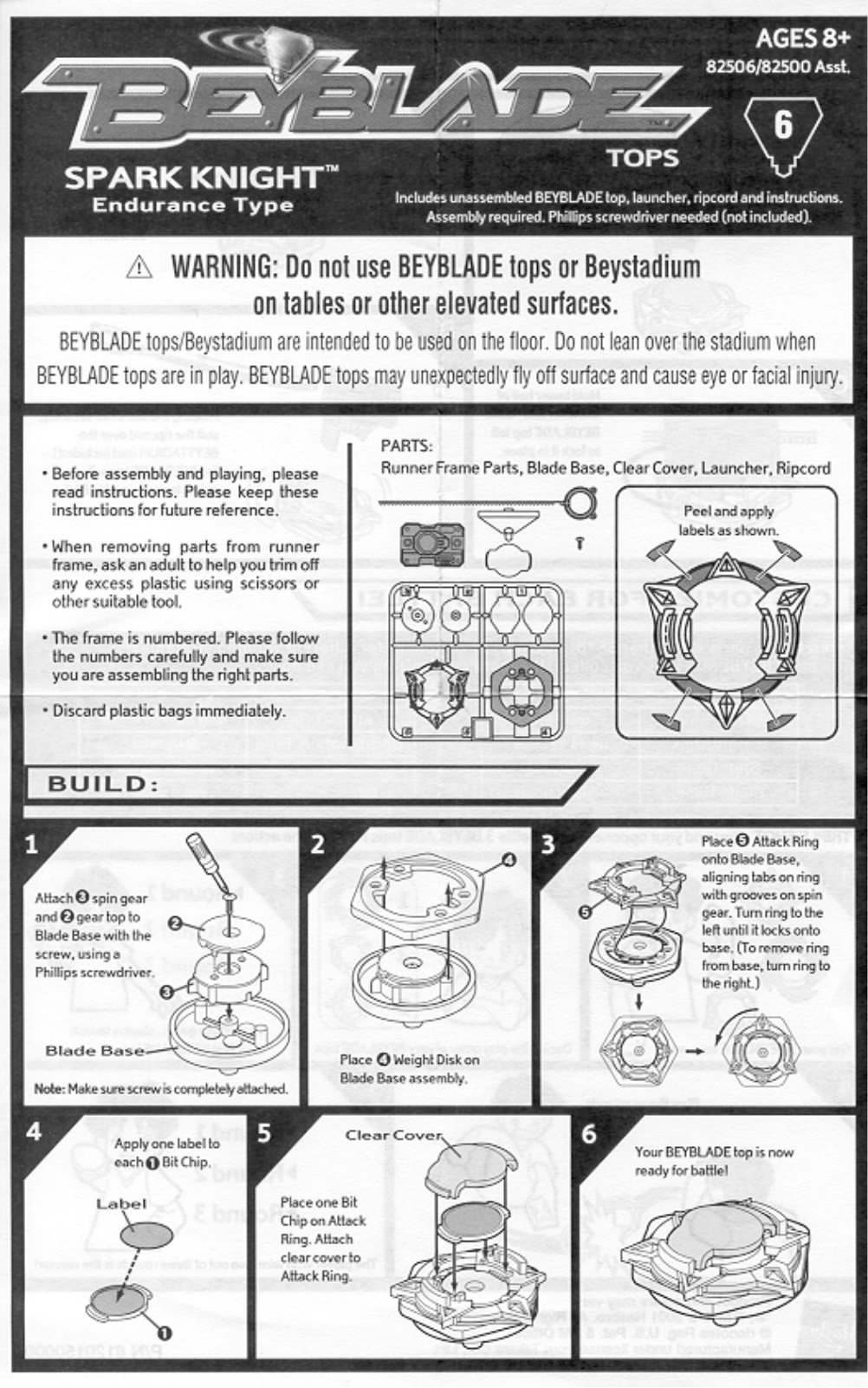 HASBRO Beyblade Tops Spark Knight User Manual