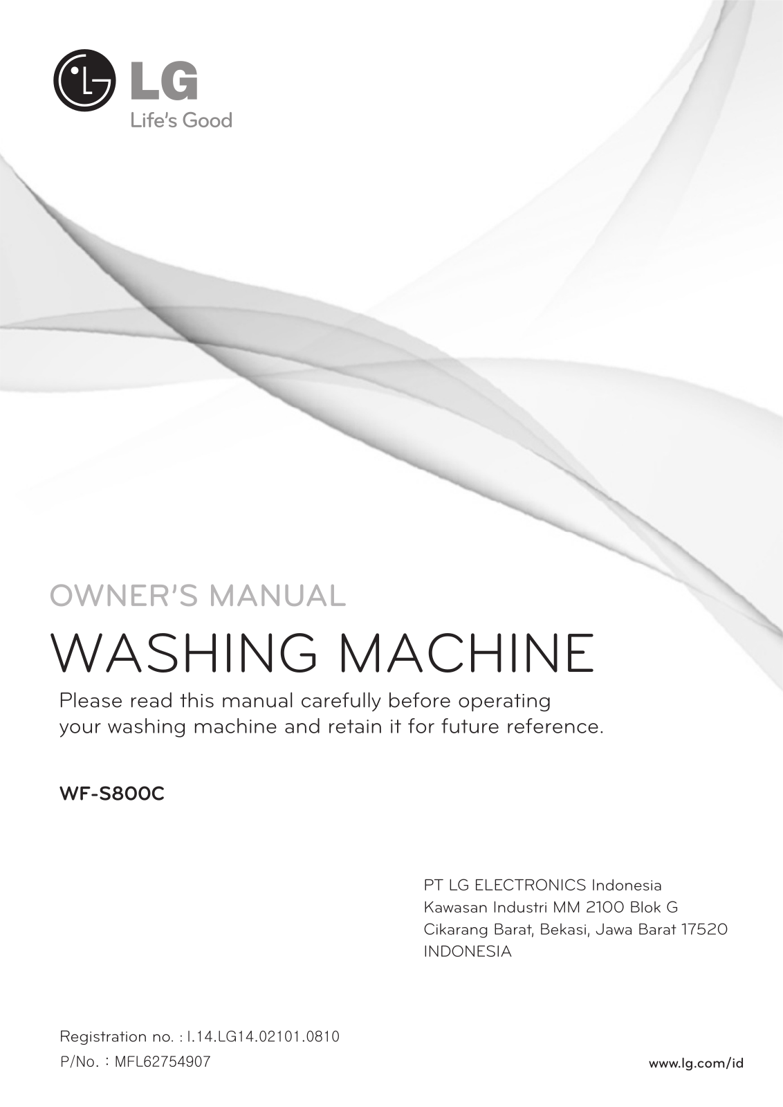 LG WF-S800C Instruction manual