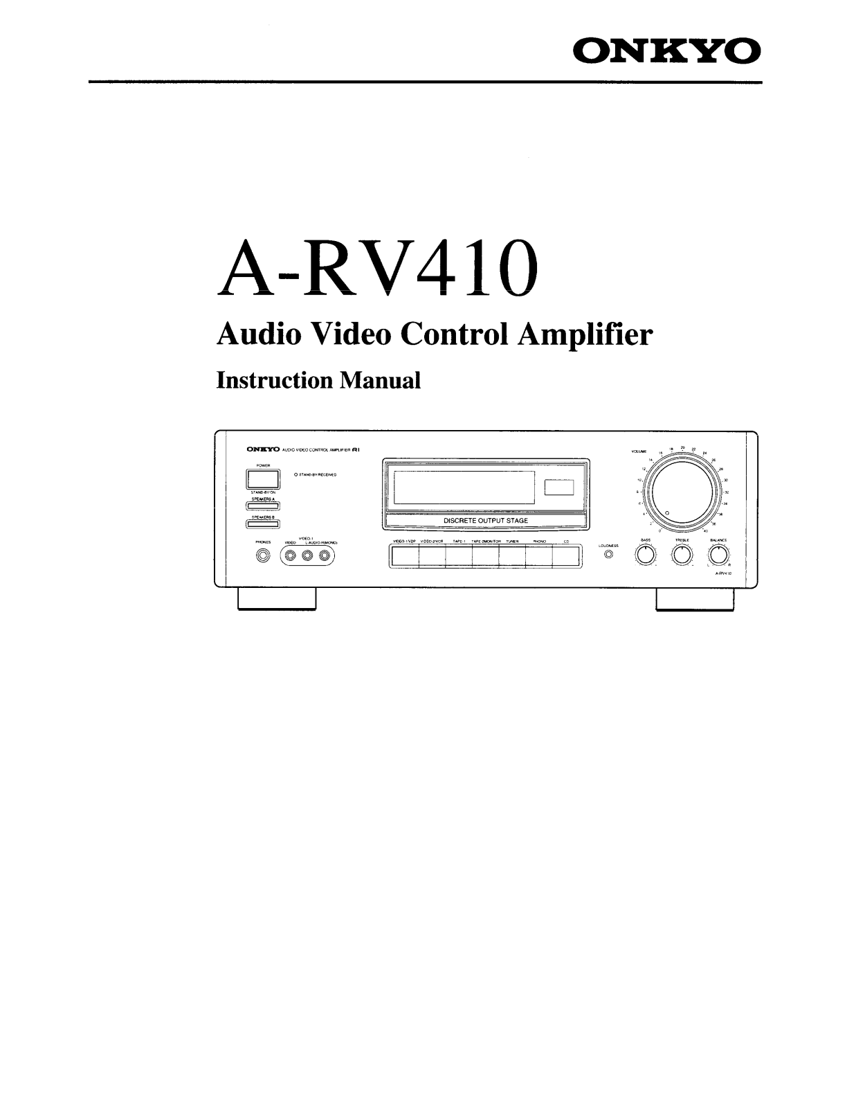 Onkyo A-RV410 Instruction Manual