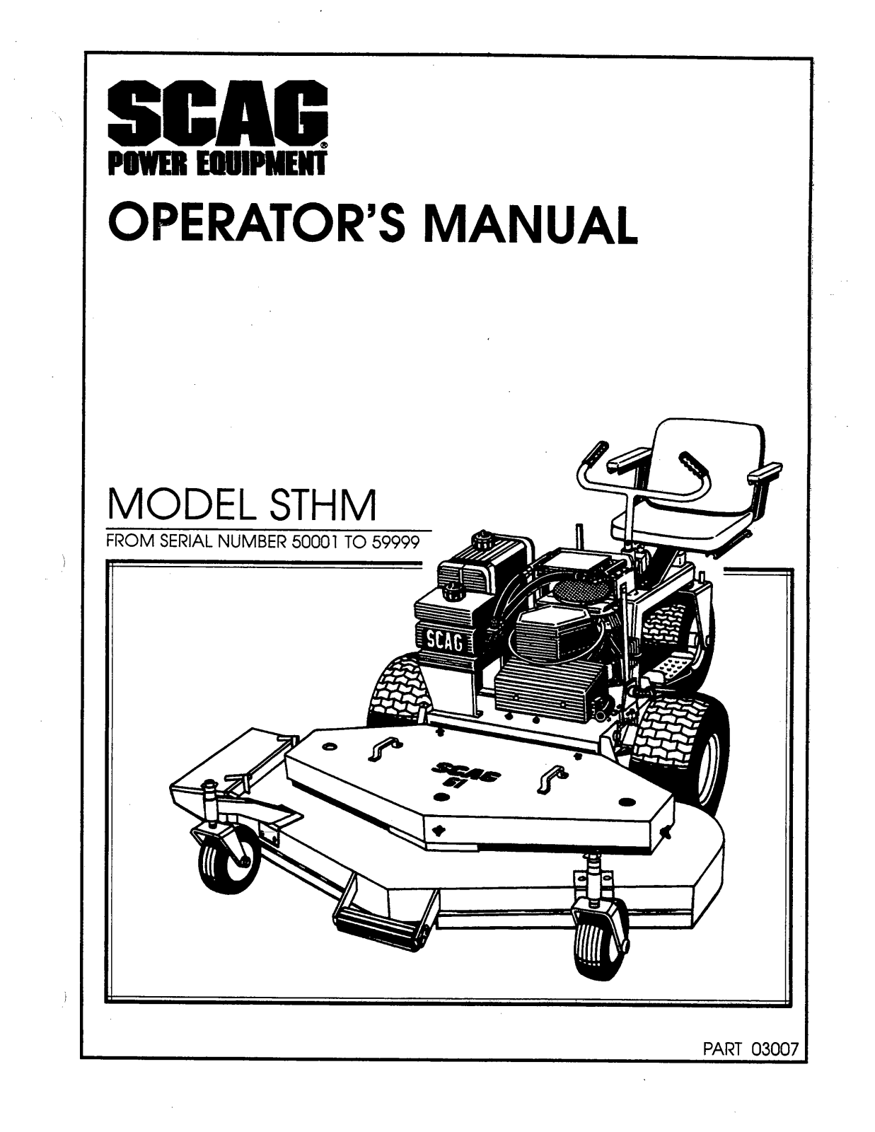 Scag STHM 59999 User Manual